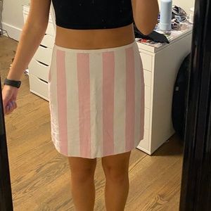 Pink and White Stripe Skirt